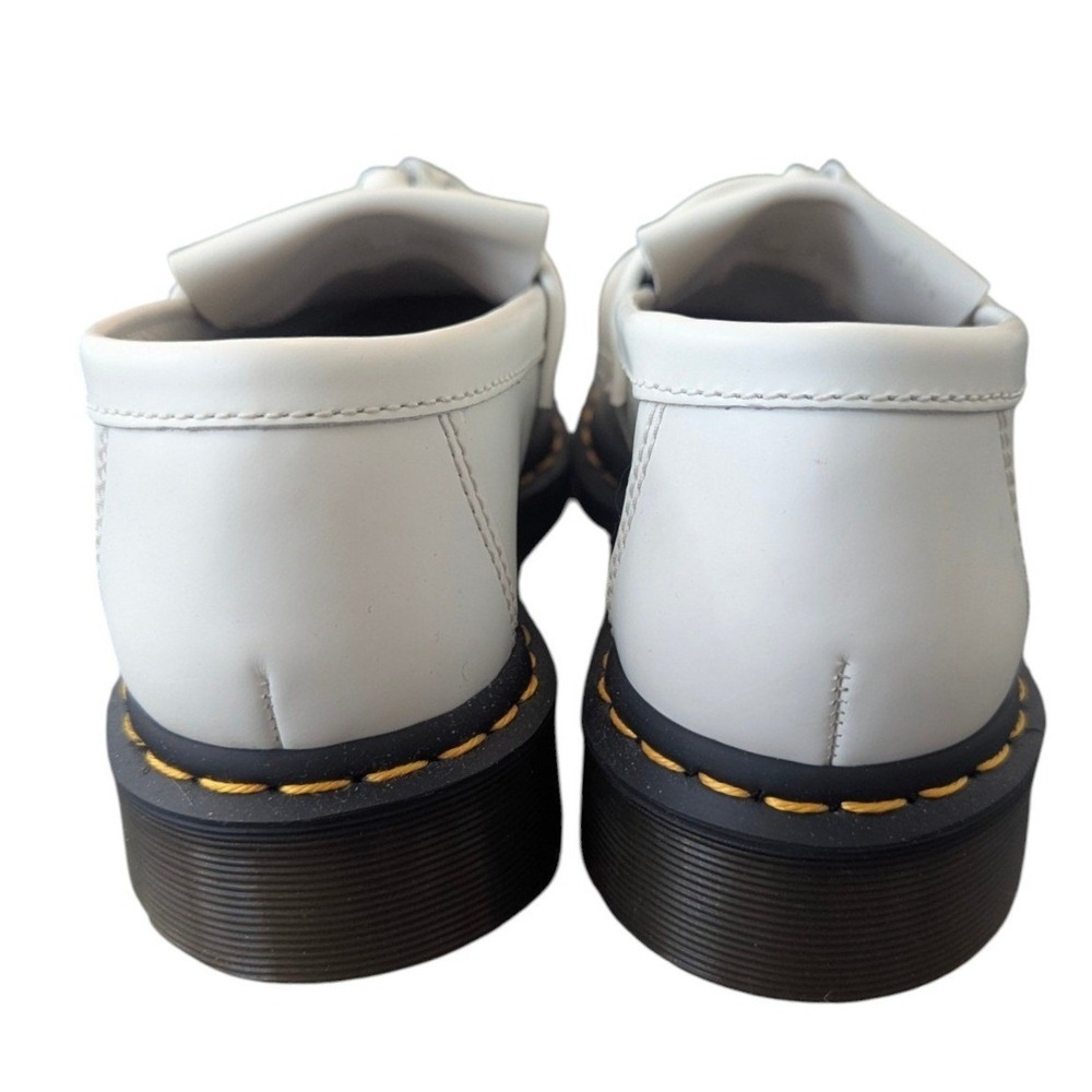Dr. Martens Adrian White Leather Tassel Loafers Womens 9 Yellow Stitching - Picture 5 of 6